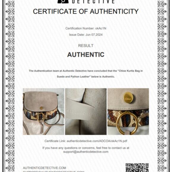 SOLD CHLOE Curtis in Phyton skin Calf Skin leather Authenticated - Picture 2 of 16